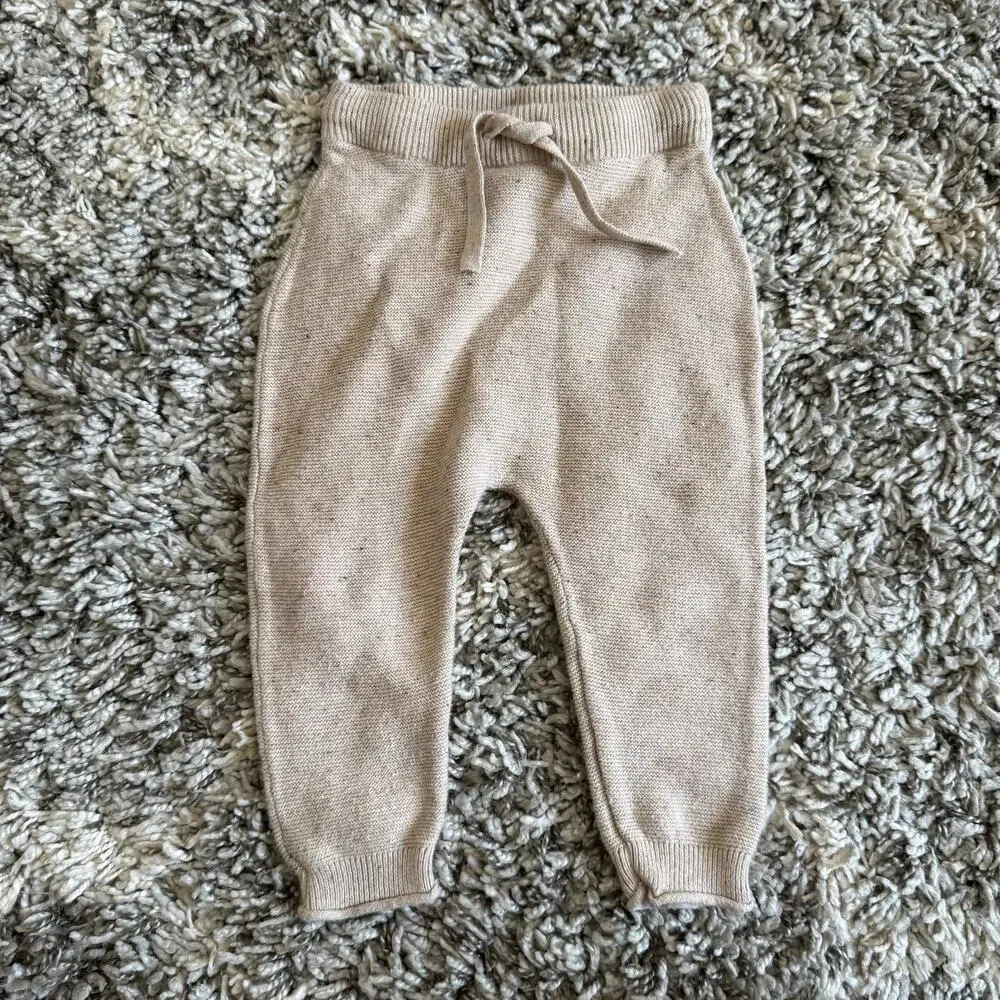 H&M Cotton Sweater Set Outfit 9 months 6-9 Oatmeal Beige Baby Boy Gender Neutral